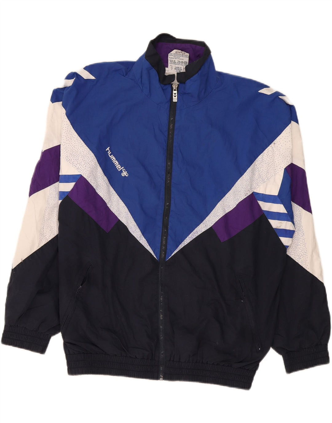 Hummel Herre grafisk træningsdragt Topjakke Stor Marineblå Colourblock