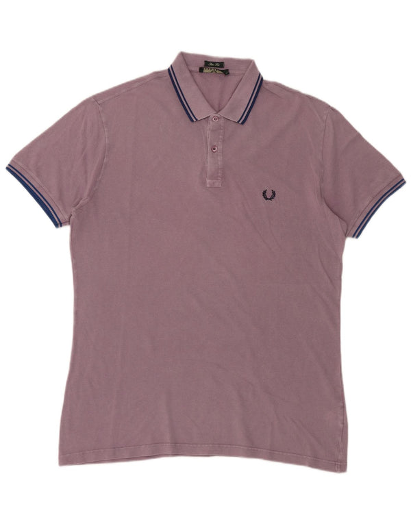 Fred Perry Herre Slim Fit Polo Shirt 2XL Lilla Bomuld
