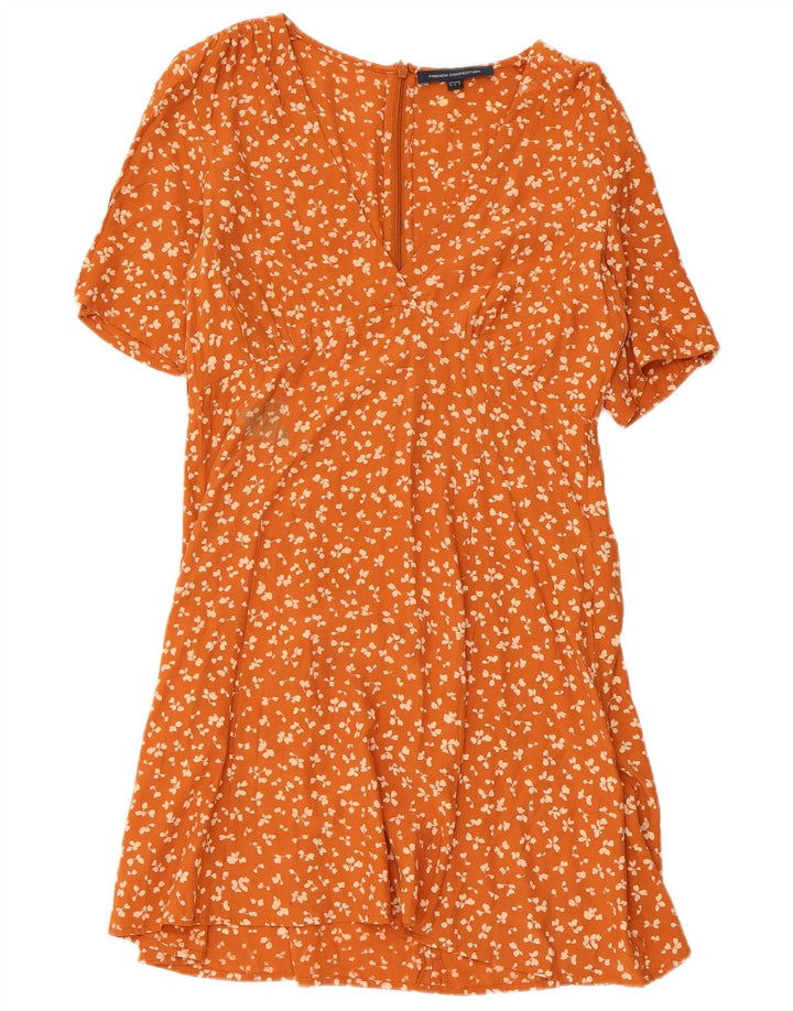 French Connection Dame Sundress UK 12 Medium Orange Floral Viscose