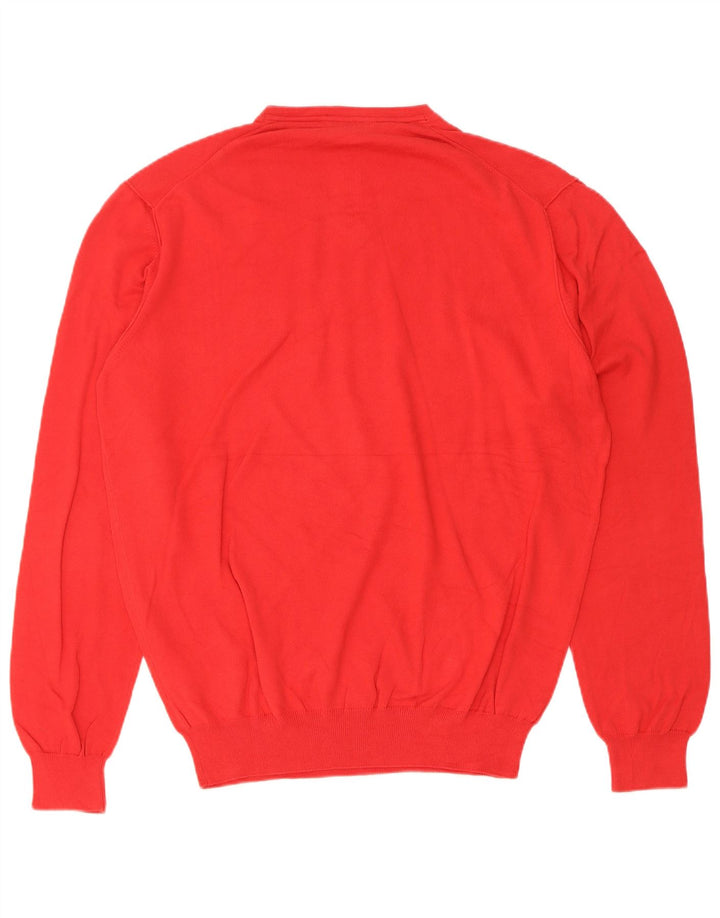 Trussardi Herre V-hals sweater Stor rød bomuld