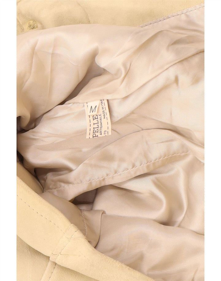 Vintage dame ruskindsjakke UK 12 Medium Beige Læder