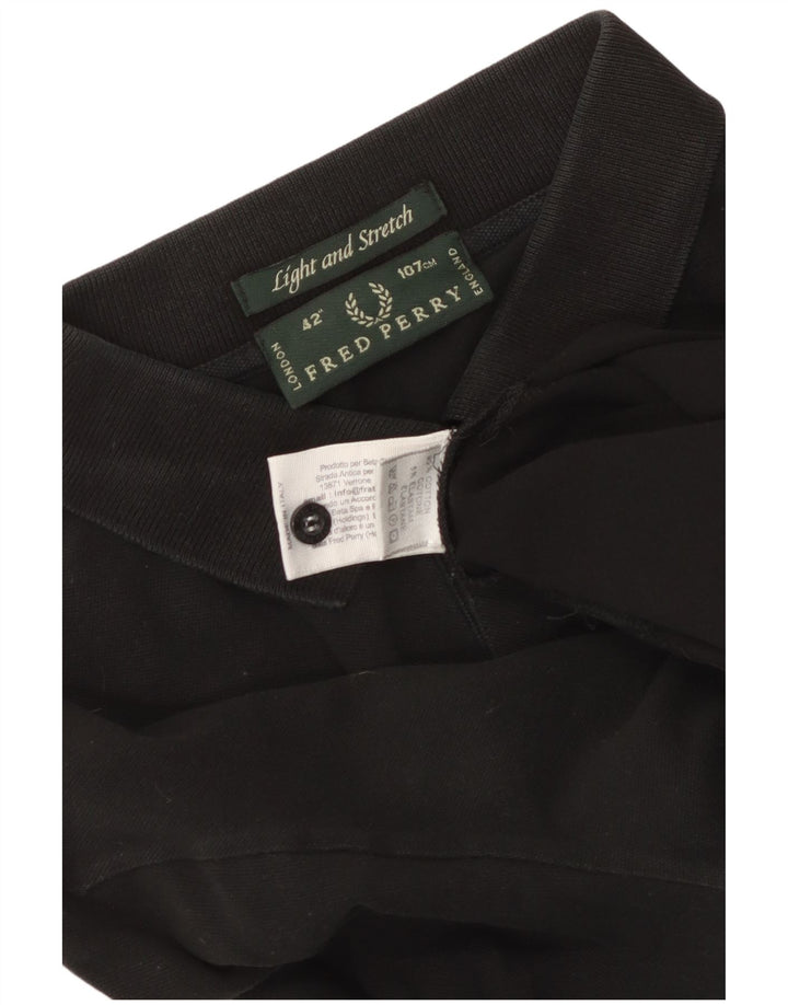 Fred Perry Langærmet herre poloshirt Medium sort bomuld