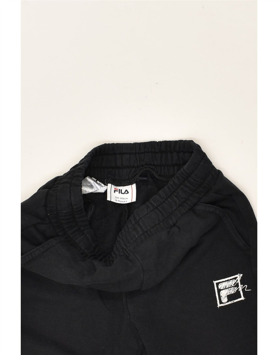 FILA Boys Tracksuit Trousers Joggers 9-10 Years Black Cotton | Vintage Fila | Thrift | Second-Hand Fila | Used Clothing | Messina Hembry 