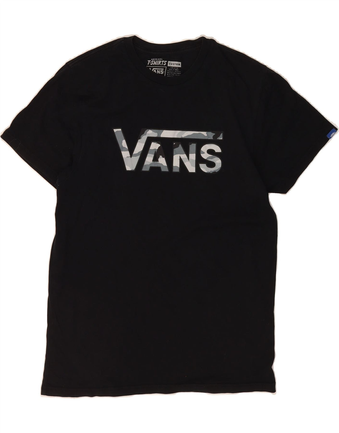 VANS Mens Custom Fit Graphic T-Shirt Top Medium Black Cotton Vintage Vans and Second-Hand Vans from Messina Hembry 