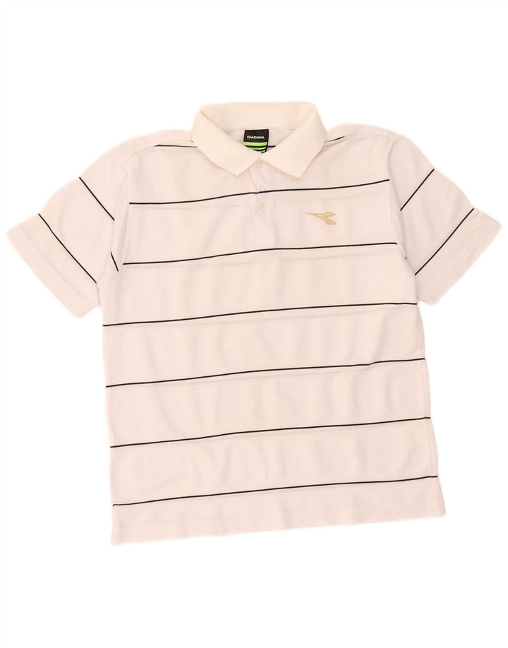 Diadora herre polo shirt lille hvid stribet