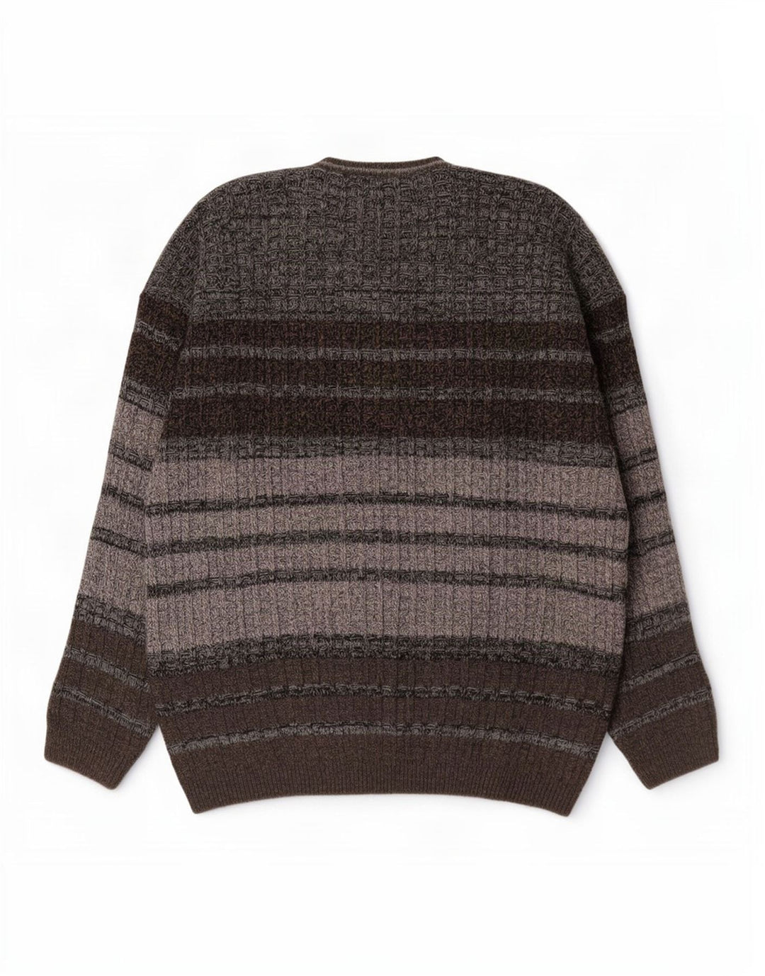 Tris Line Herre V-hals sweater IT 54 XL Grå Stribet Uld