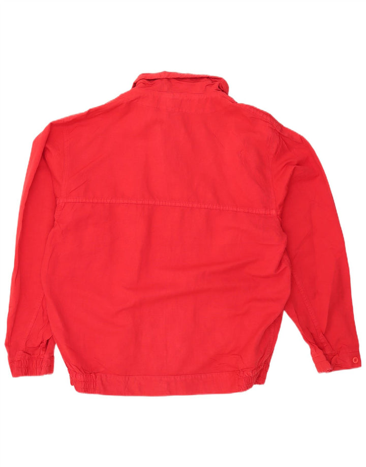 Vintage Bomber Jacket UK 40 Stor Rød Bomuld