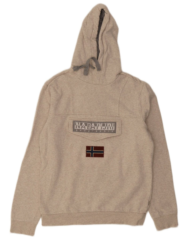 Napapijri Herre grafisk hættetrøje Jumper Medium Beige Bomuld