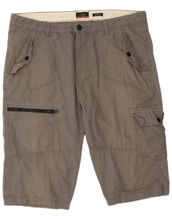 Pierre Cardin Herre Regular Fit Cargo Shorts XL W38 Grå Bomuld
