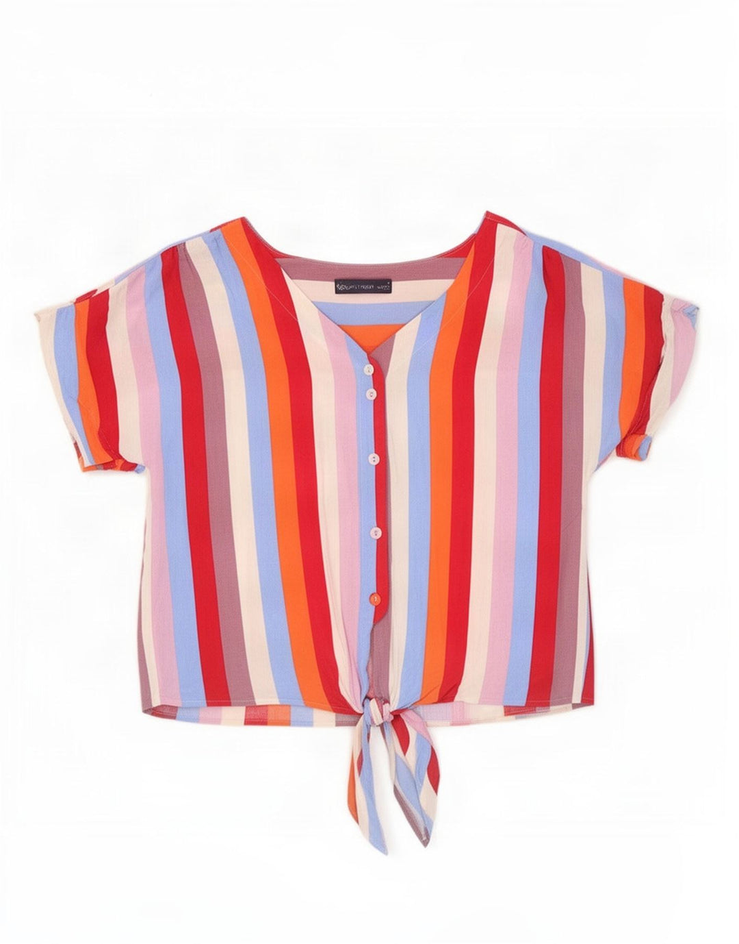 Marks & Spencer Dame Crop Shirt Bluse UK 10 Small Multicolored