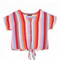 Marks & Spencer Dame Crop Shirt Bluse UK 10 Small Multicolored