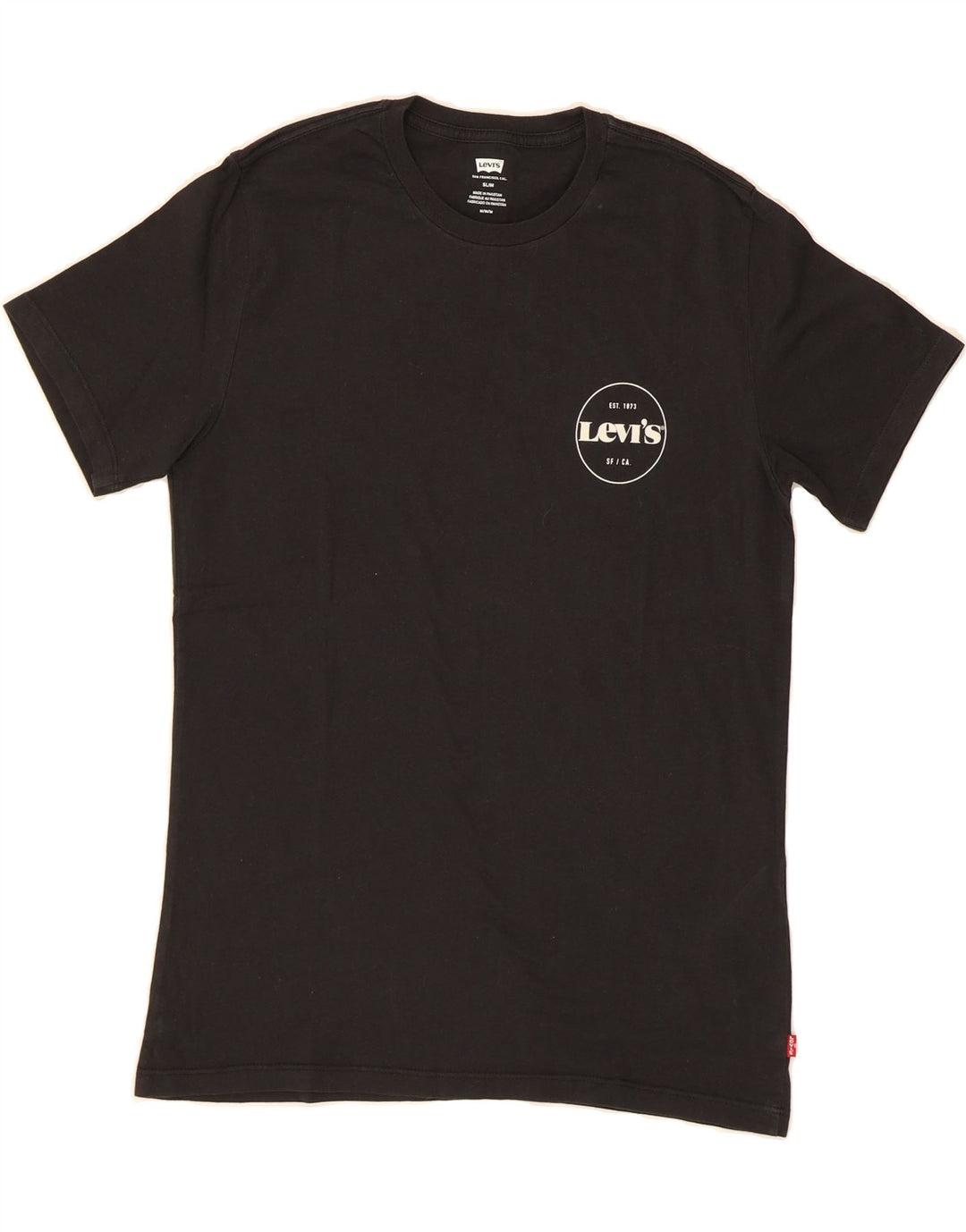 LEVI'S Mens Slim T-Shirt Top Small Black Cotton Vintage Levi's and Second-Hand Levi's from Messina Hembry 
