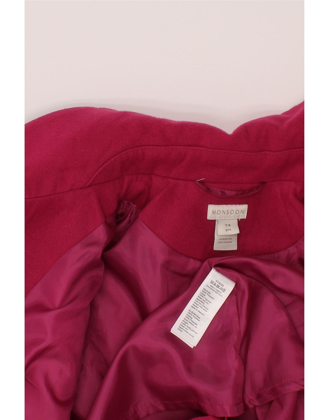 Monsoon Girls Overfrakke 7-8 år Pink Polyester
