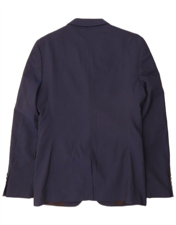 Zara Herre 2-knaps blazerjakke EU 48 Mellem marineblå polyester