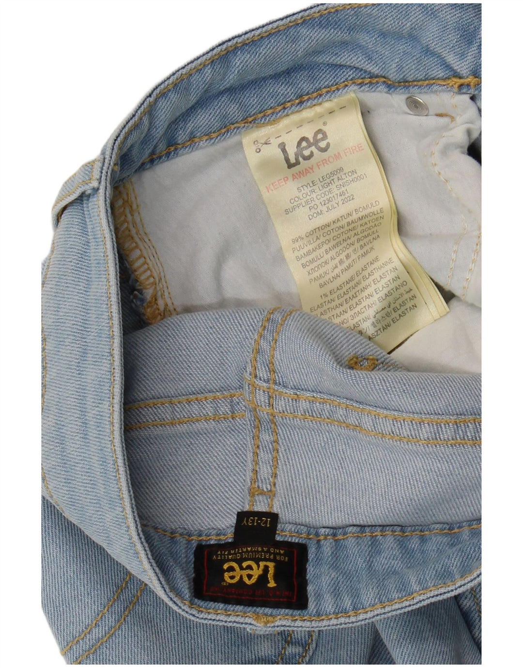 LEE Girls Slim Jeans 12-13 år W28 L28 Blå Bomuld