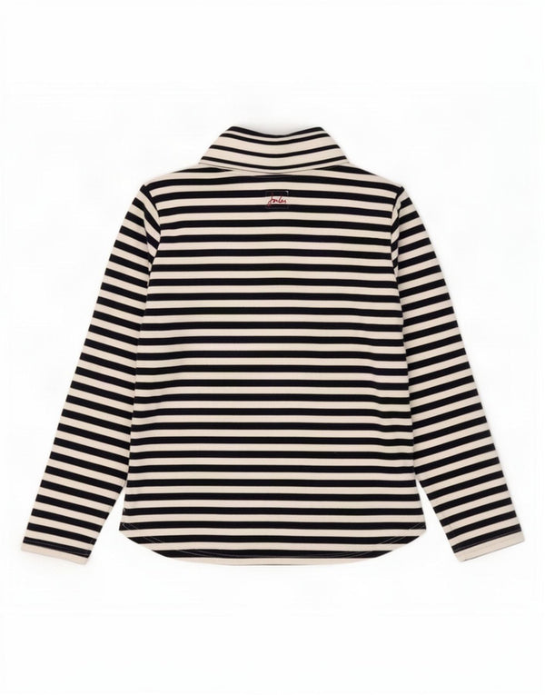 Joules Sweatshirt med lynlås til kvinder DK 12 Medium hvid stribet bomuld