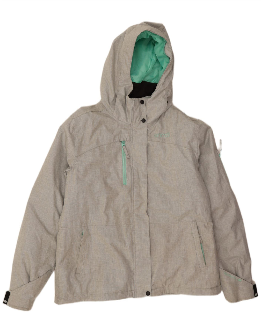 Animal Womens Windbreaker Jacket UK 16 Large Green Houndstooth Polyester