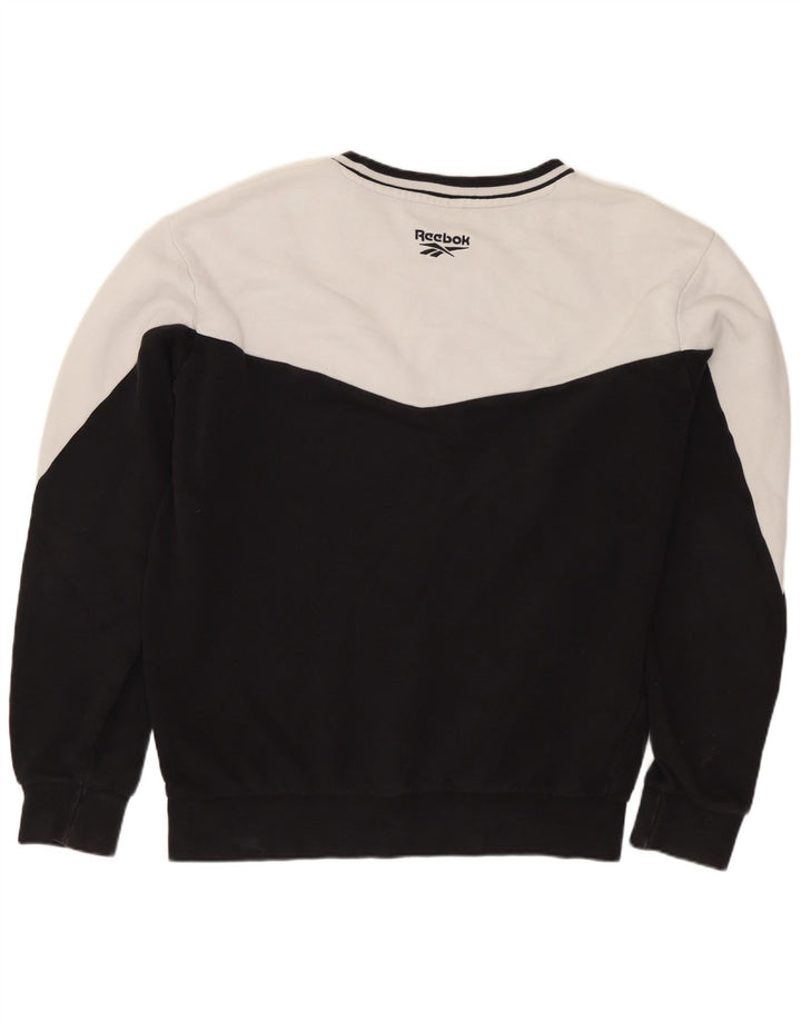 REEBOK Herre grafisk sweatshirt Jumper Medium Sort Colourblock Bomuld