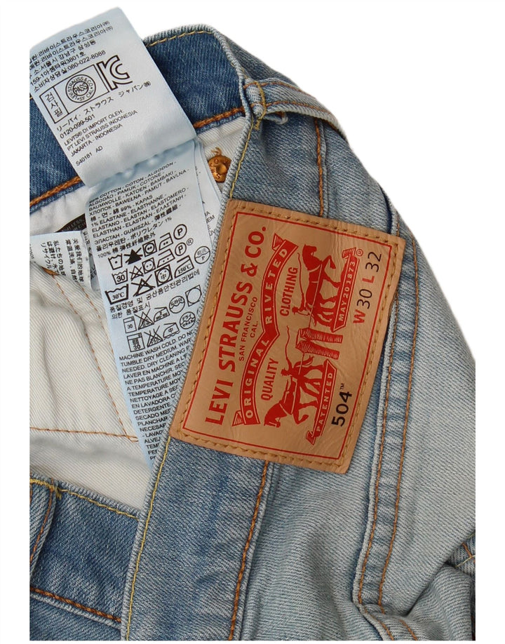 LEVI'S Mens 504 Straight Jeans W30 L32 Blue Cotton
