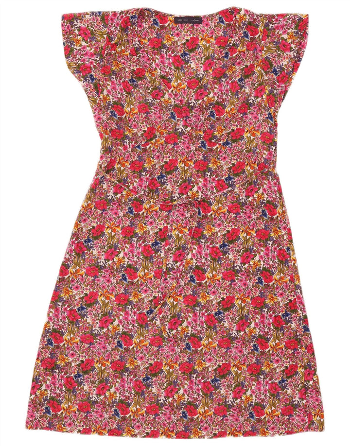 Marks & Spencer Dame A-Line Kjole UK 10 Small Pink Floral Polyester