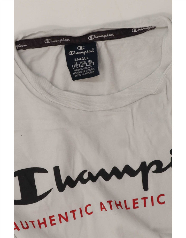 Champion Herre Grafisk T-Shirt Top Lille Hvid