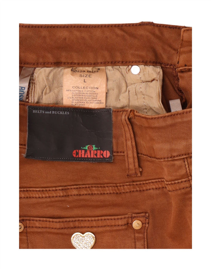 CHARRO Womens Skinny Jeans Large W32 L32 Brown Cotton