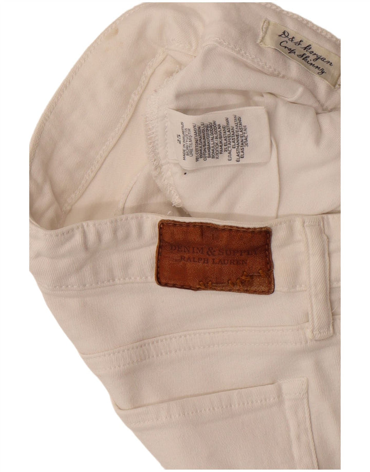 Ralph Lauren Dame Slim Jeans W25 L25 Hvid Bomuld