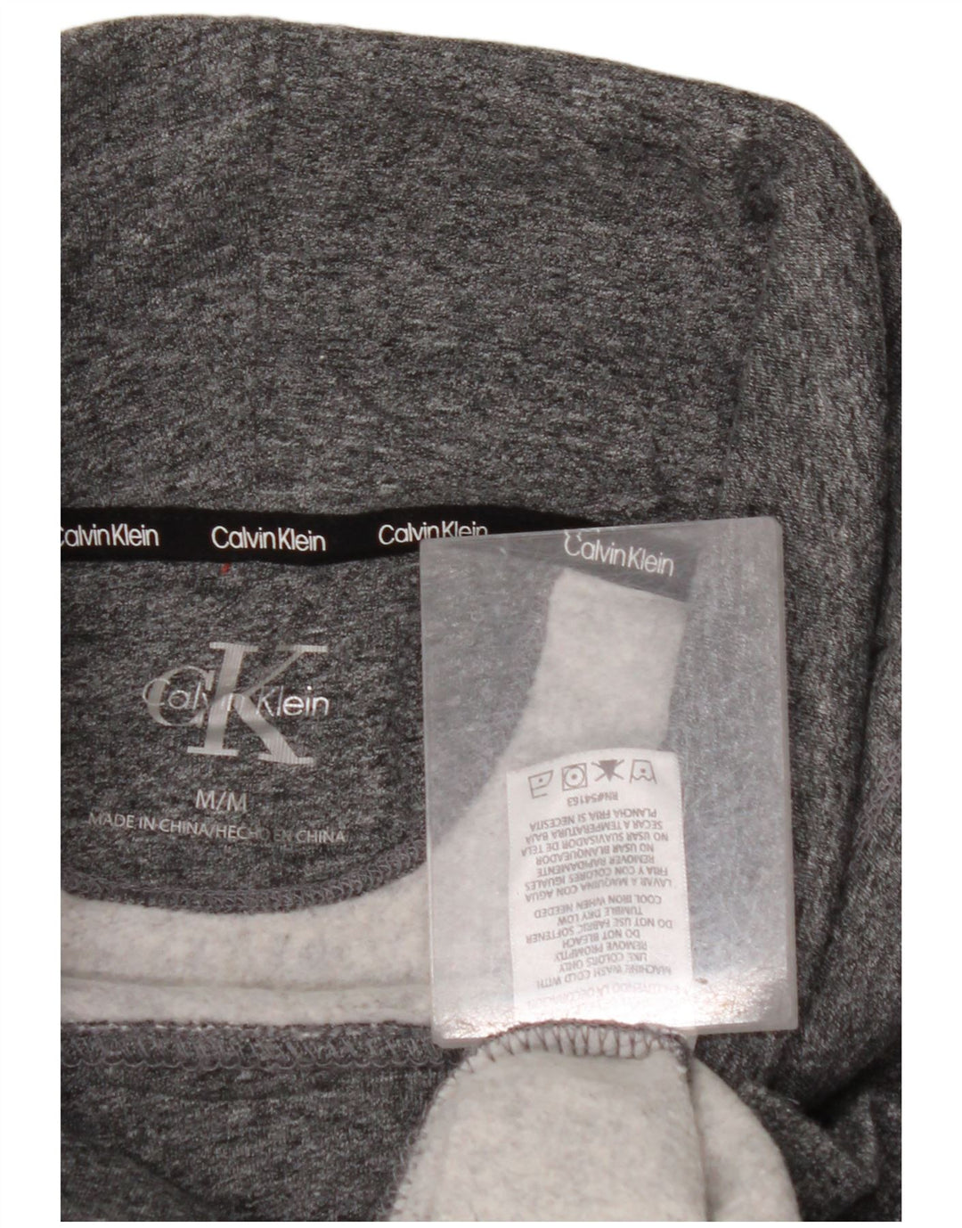 CALVIN KLEIN Dame Oversized Grafisk Sweatshirt Jumper UK 14 Medium Grey