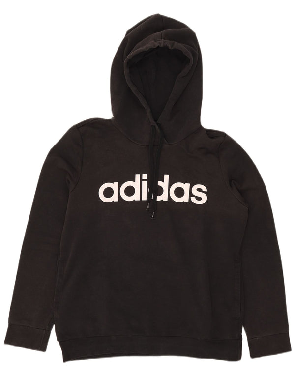 Adidas grafisk hættetrøje til kvinder DK 16/18 Stor sort bomuld