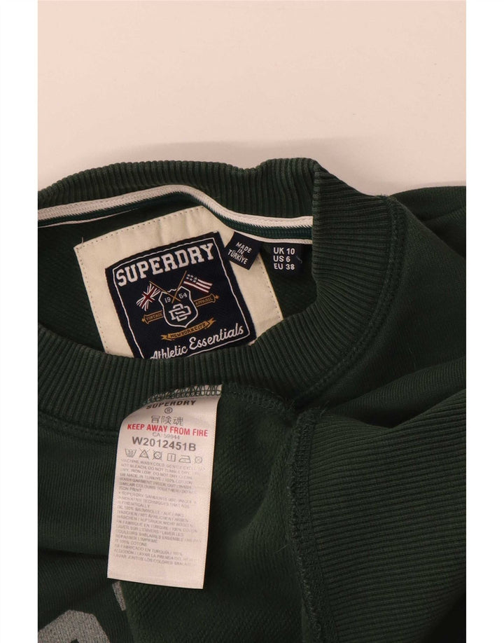 Superdry Womens Graphic Oversized Sweatshirt Jumper UK 10 Small Green