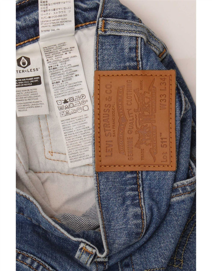 Levi's Herre 511 Slim Jeans W33 L34 Blå Bomuld