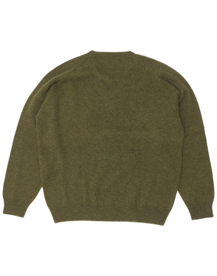 Kappa Herre V-hals sweater 2XL Khaki Virgin Wool