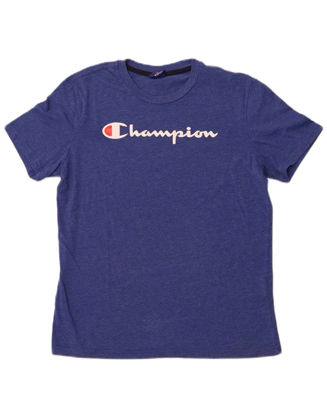 CHAMPION Grafisk T-shirt til mænd, mellemblå bomuld