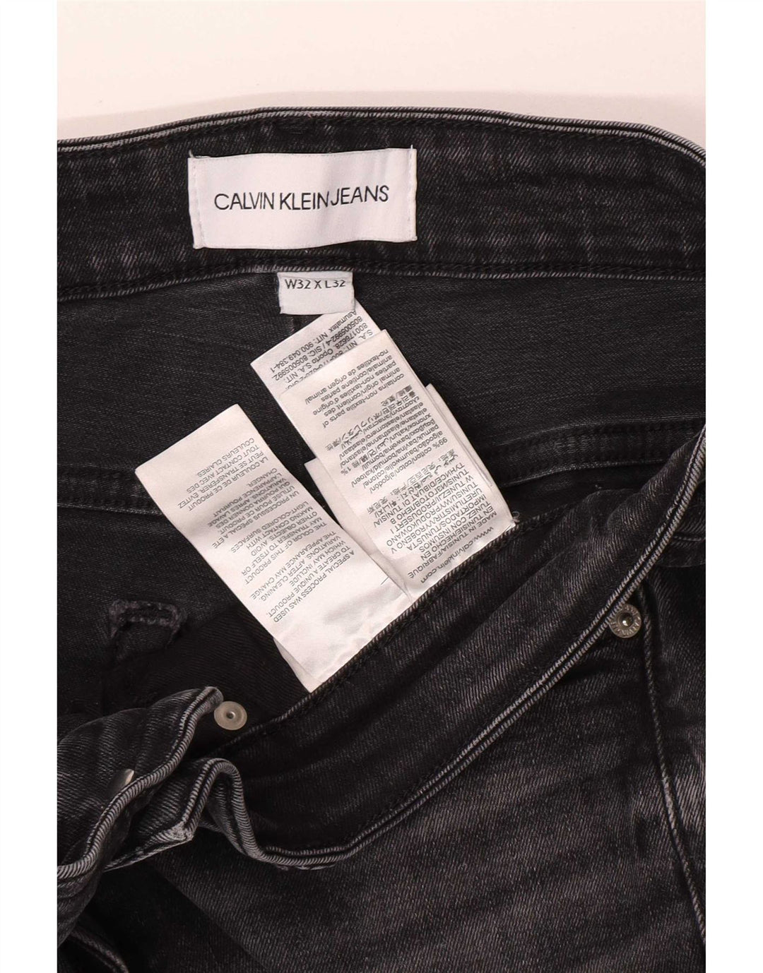 Calvin Klein Herre Slim Jeans W32 L32 Grå Bomuld