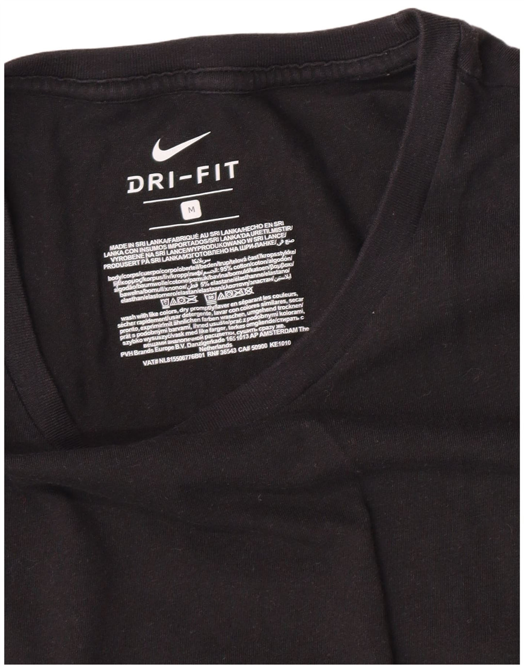 Nike Herre Dri Fit T-shirt Top Medium Sort Bomuld