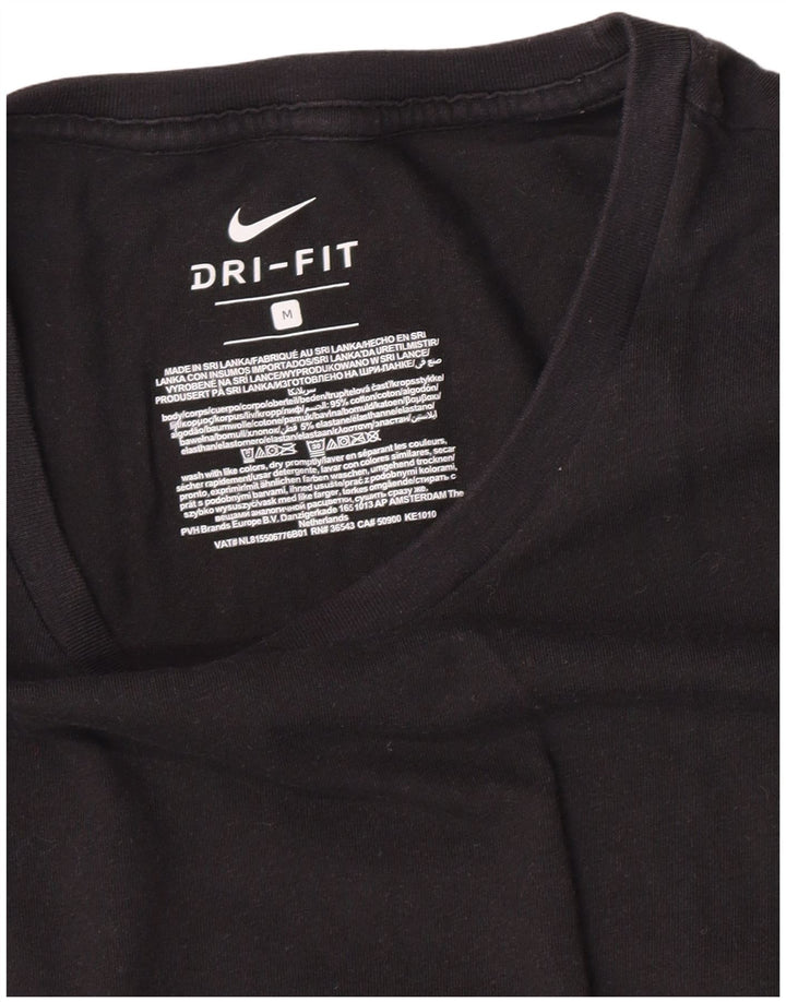 Nike Herre Dri Fit T-shirt Top Medium Sort Bomuld