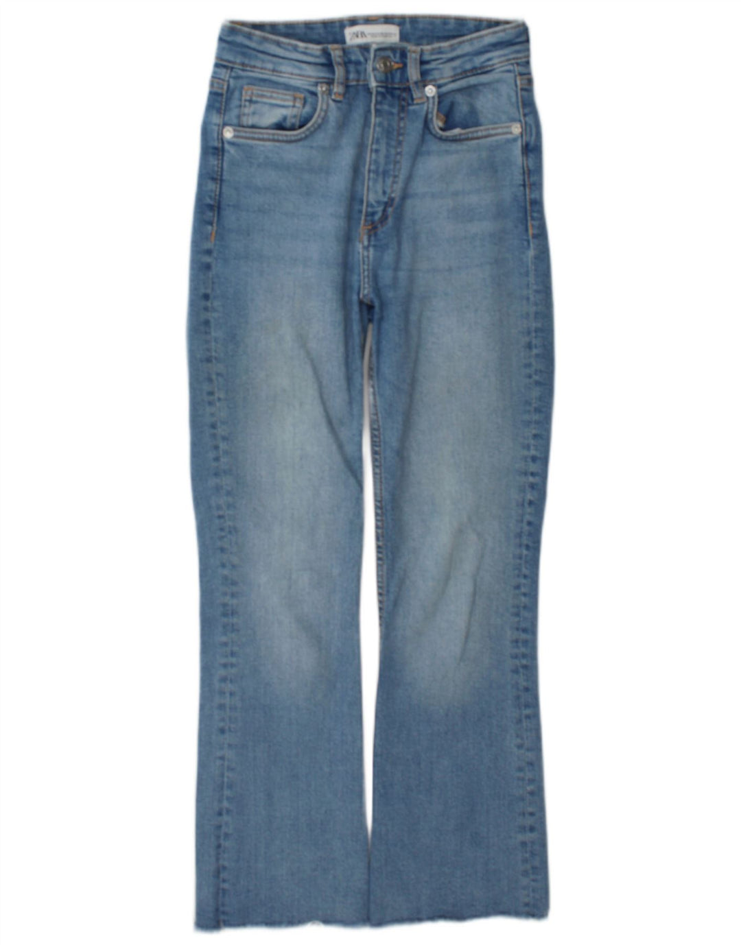 Zara Dame Bootcut Jeans EU 34 2XS W24 L26 Blå Bomuld