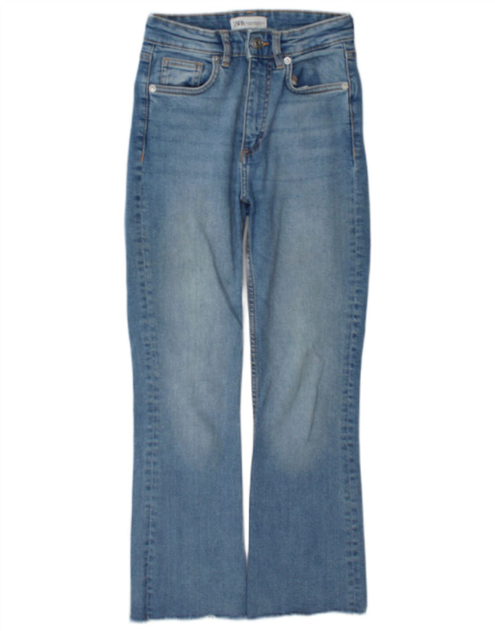 Zara Dame Bootcut Jeans EU 34 2XS W24 L26 Blå Bomuld