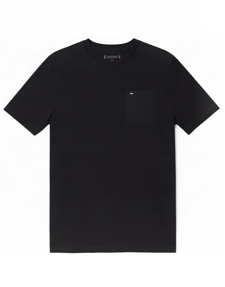 Tommy Hilfiger Herre T-Shirt Top Medium Sort Bomuld