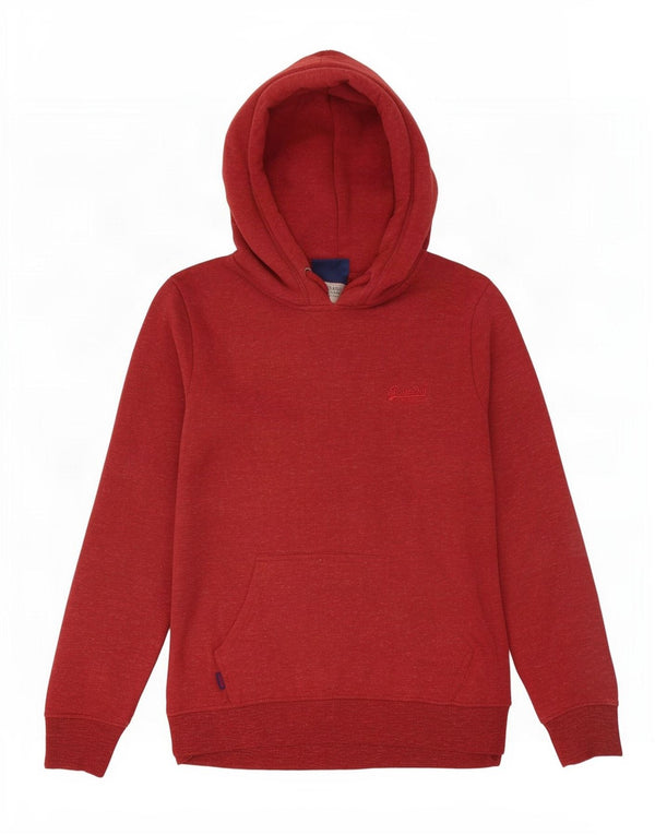 Superdry Dame Hættetrøje UK 12 Medium Bourgogne Bomuld