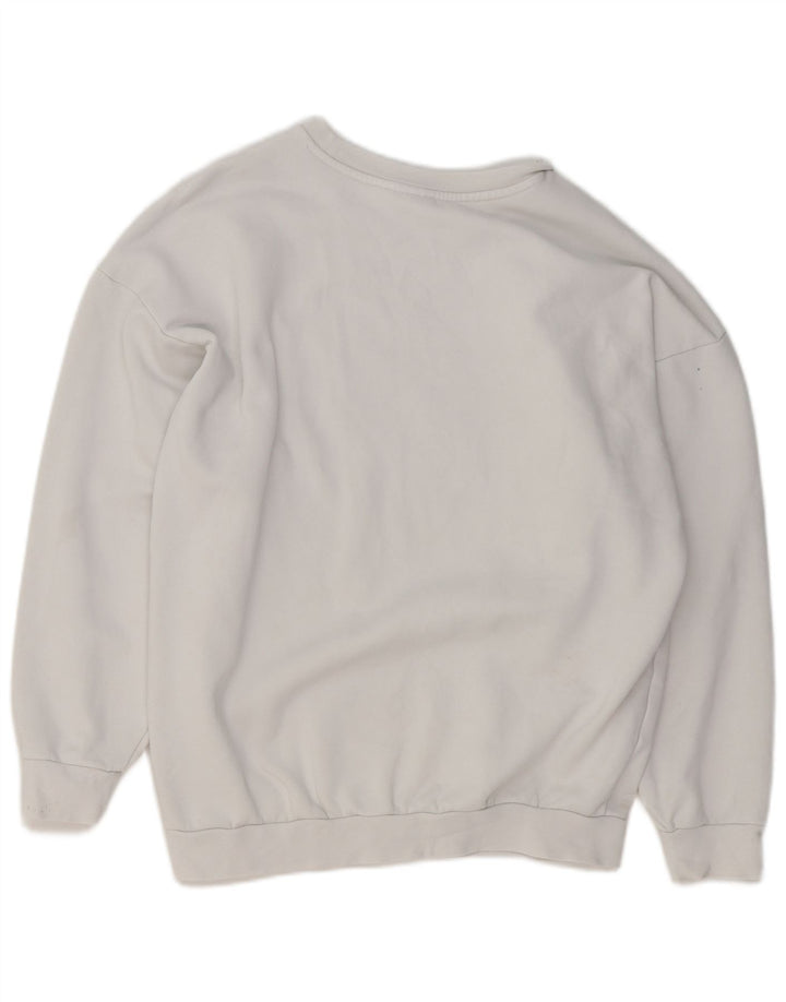 Adidas Dame Oversized Sweatshirt Jumper UK 14 Medium White Bomuld