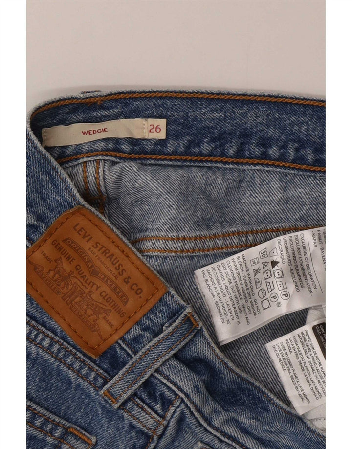 Levi's Womens Wedge Distressed Denim Shorts W26 Small Blue Cotton