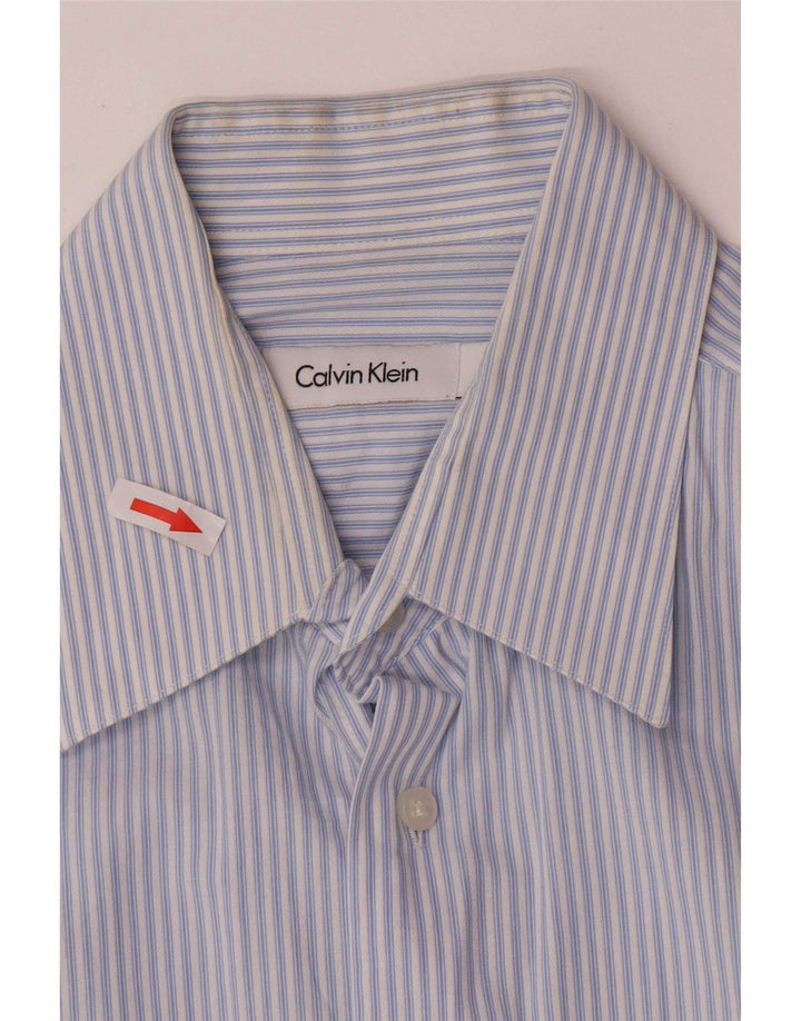 Calvin Klein Herreskjorte Størrelse 15 1/2 Medium Blå Stribet Bomuld