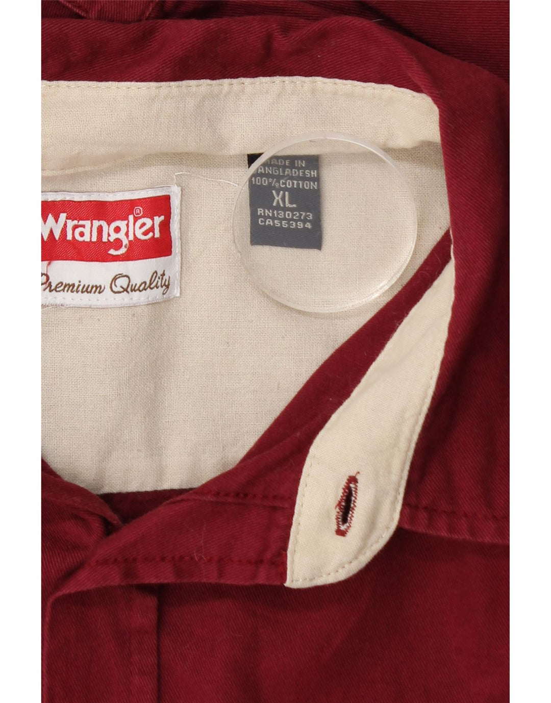 Wrangler herreskjorte XL Bourgogne bomuld
