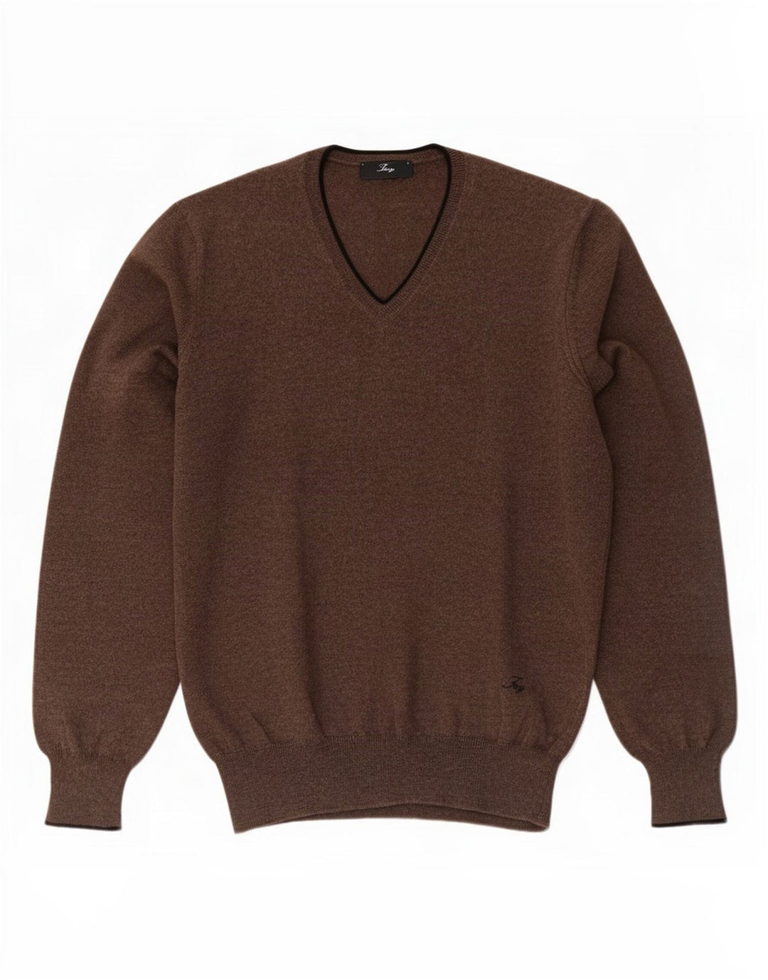 Fay Herre V-hals sweater IT 46 Small Brown Virgin Wool