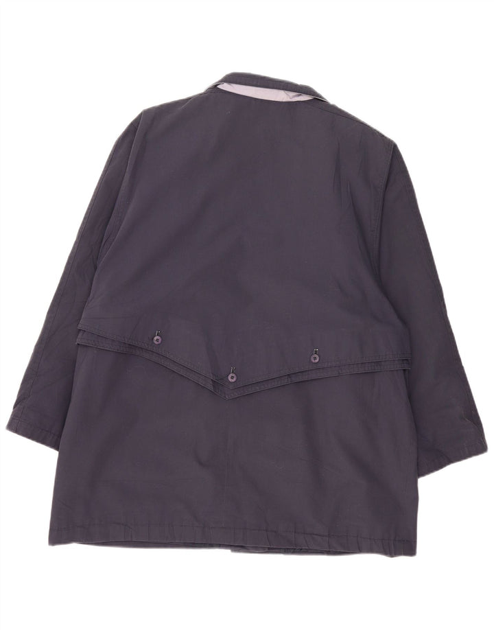 VINTAGE Utility-jakke til kvinder EU 46 XL Navyblå polyester