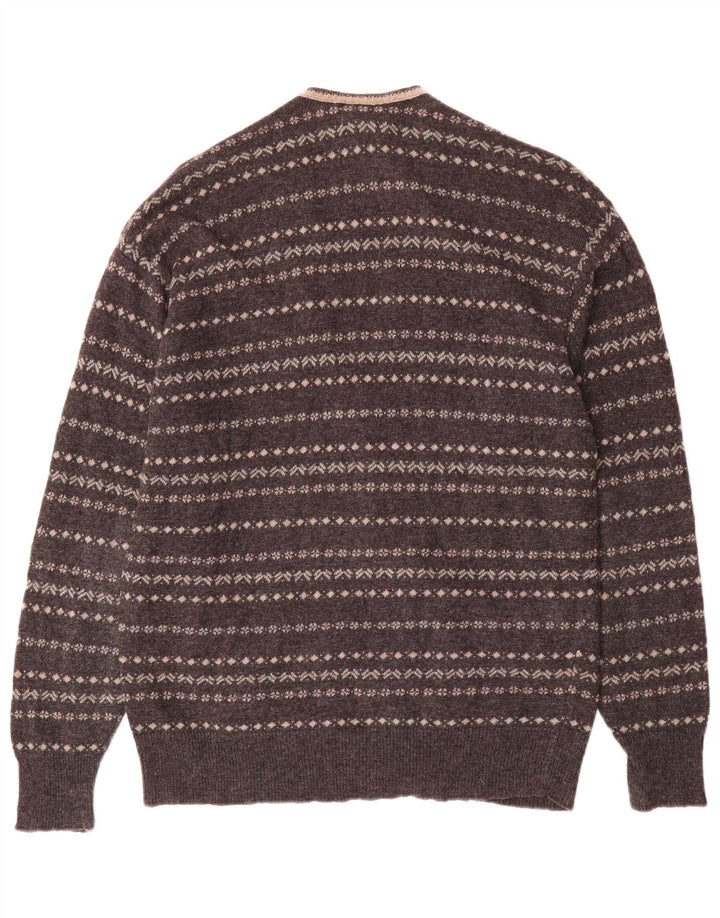 Franco Ziche Herre cardigan sweater lille grå stribet uld