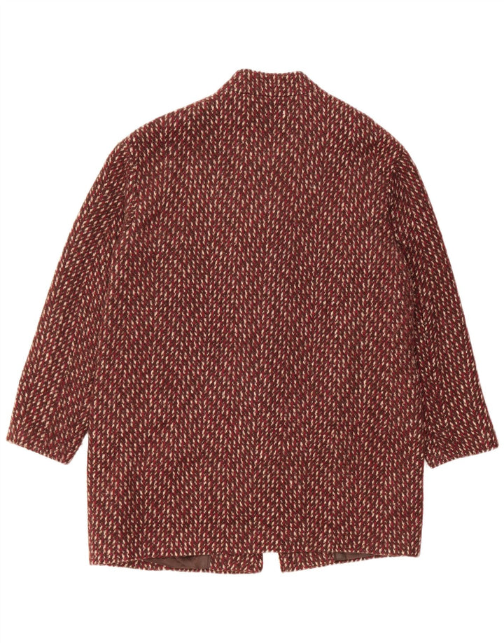 Marks & Spencer Dameoverfrakke UK 14 Large Red Chevron Polyester
