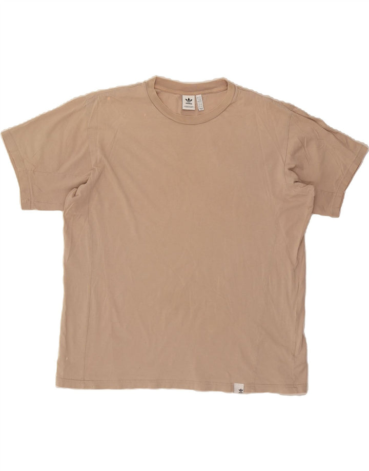 ADIDAS Mens T-Shirt Top XL Brown Cotton Vintage Adidas and Second-Hand Adidas from Messina Hembry 
