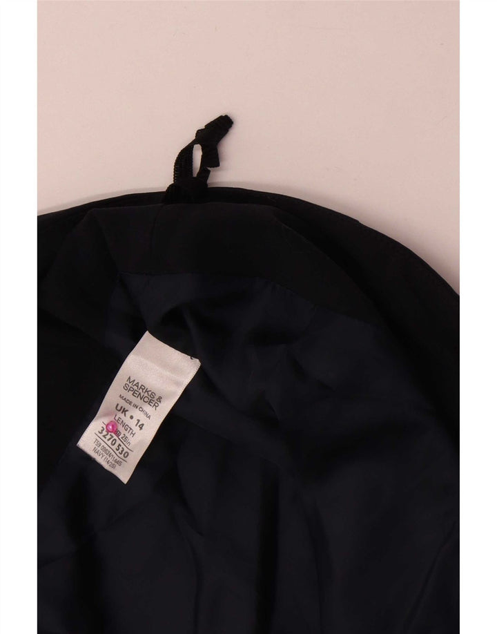 Marks & Spencer Pencil Nederdel til kvinder UK 14 Large W34 Navy Blue Polyester